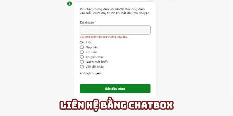 Sử dụng chatbox trực tuyến được hỗ trợ ngay trên giao diện